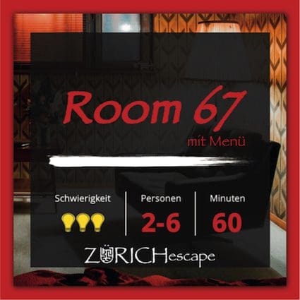 escape room zürich room67 mit Menü